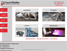 Tablet Screenshot of pfeiffer-strahltechnik.de